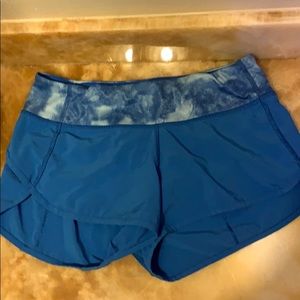 blue lululemon speed shorts